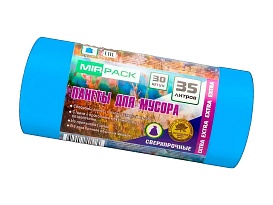 Мешки для мусора 35 л, ароматизированные, синие, в рулоне 30 шт., ПНД, 12 мкм, 640х500 мм, EXTRA, 3530661 в Караганде