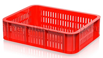 Ящик (лоток) кондитерский перфорированные стенки сплошное дно красный в Караганде