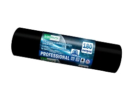 Мешки для мусора 180 л, ароматизированные, черные, в рулоне 10 шт., ПВД, 30 мкм, 1100х930 мм, PROFESSIONAL, 1801044 в Караганде