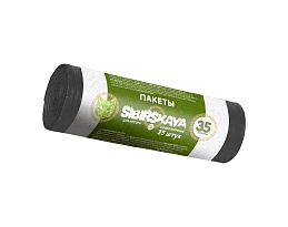 Мешки для мусора 30 л, черные, в рулоне 25 шт., ПНД, 7 мкм, 580х480 мм, SIBIRSKAYA, 101-003 S в Караганде