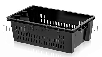 Ящик универсальный для овощей, фруктов и хлеба перфорированные стенки сплошное дно черный в Караганде Ящик универсальный для овощей, фруктов и хлеба перфорированные стенки сплошное дно черный в Караганде