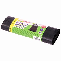 Мешки для мусора 120 л, черные, в рулоне 10 шт., ПНД, 11 мкм, 1020х670 мм, Любаша, 608093 в Караганде