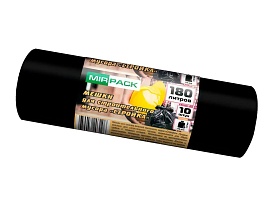 Мешки для мусора 180 л, ароматизированные, черные, в рулоне 10 шт., ПВД, 70 мкм, 1100х930 мм, СТРОЙКА, S18010110 в Караганде