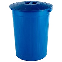Мусорный бак с крышкой 60 л синий 60 синий в Караганде