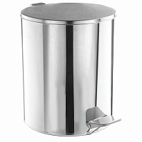 Ведро для мусора с педалью, усиленное, ТИТАН, 7 л, кольцо под мешок, нержавеющая сталь, хром в Караганде Ведро для мусора с педалью, усиленное, ТИТАН, 7 л, кольцо под мешок, нержавеющая сталь, хром в Караганде