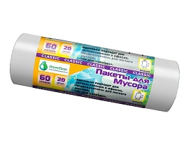 Мешки для мусора 60 л, белые, в рулоне 20 шт., ПНД, 7 мкм, 700х600 мм, MIRPACK Classik, 602052 в Караганде Мешки для мусора 60 л, белые, в рулоне 20 шт., ПНД, 7 мкм, 700х600 мм, MIRPACK Classik, 602052 в Караганде