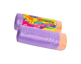 Мешки для мусора 35 л, ароматизированные, Лаванда, сиреневые, в рулоне 10 шт., ПНД, 12 мкм, 560х530 мм, GRIFON Aroma, 101-080 La в Караганде