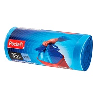 Мешки для мусора 35 л, с ушками, синие, в рулоне 30 шт., ПНД, 10,5 мкм, 640х500 мм, PACLAN Multitop, 600819 в Караганде