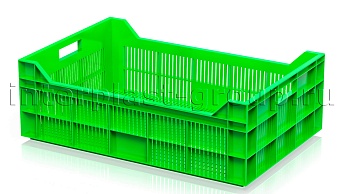 Ящик для овощей, фруктов и ягод перфорированный светло-зеленый в Караганде Ящик для овощей, фруктов и ягод перфорированный светло-зеленый в Караганде