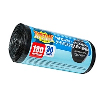 Мешки для мусора 180 л, с ушками, черные, в рулоне 30 шт., ПНД, 20 мкм, 1150х800 мм, Крепак, 4607075710399 в Караганде Мешки для мусора 180 л, с ушками, черные, в рулоне 30 шт., ПНД, 20 мкм, 1150х800 мм, Крепак, 4607075710399 в Караганде