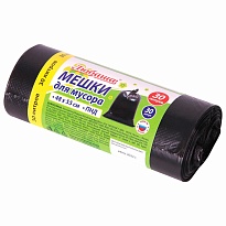 Мешки для мусора 30 л, черные, в рулоне 30 шт., ПНД, 7 мкм, 550х480 мм, Любаша, 608089 в Караганде Мешки для мусора 30 л, черные, в рулоне 30 шт., ПНД, 7 мкм, 550х480 мм, Любаша, 608089 в Караганде