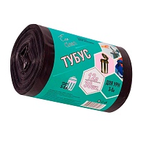 Мешки для мусора 12 л, черные, в рулоне 30 шт., ПНД, 6 мкм, 550х320 мм, Концепция Быта Tubus, 604936 в Караганде