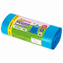 Мешки для мусора 35 л, синие, в рулоне 30 шт., ПНД, 10 мкм, 600х500 мм, Любаша, 608091 в Караганде Мешки для мусора 35 л, синие, в рулоне 30 шт., ПНД, 10 мкм, 600х500 мм, Любаша, 608091 в Караганде