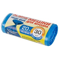 Мешки для мусора 20 л, синие, в рулоне 30 шт., ПНД, 8 мкм, 500х450 мм, LAIMA, 607682 в Караганде Мешки для мусора 20 л, синие, в рулоне 30 шт., ПНД, 8 мкм, 500х450 мм, LAIMA, 607682 в Караганде