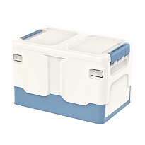 Ящик пластиковый складной белый, дно синее, 370х240х240 мм в Караганде
