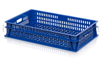 Ящик (лоток) для хлеба, овощей и фруктов перфорированный синий в Караганде