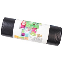 Мешки для мусора 220 л, черные, в рулоне 10 шт., ПВД, 29 мкм, 1100х830 мм, Концепция Быта ЭкоДом, 604924 в Караганде