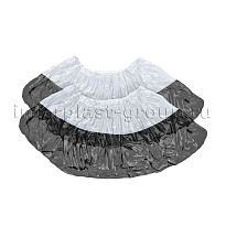 Бахилы бело-черные 1000 шт (500 пар), 48 мкм, двойная подошва, с одной резинкой, Эконом+ в Караганде