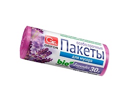 Мешки для мусора 30 л, ароматизированные, Лаванда, сиреневые, в рулоне 20 шт., ПНД, 9 мкм, 560х530 мм, GRIFON Aroma, 101-020 La в Караганде
