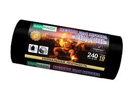 Мешки для мусора 240 л, ароматизированные, черные, в рулоне 10 шт., ПВД 40 мкм, 1500х1100 мм, СИЛАЧИ, sil24011110 в Караганде