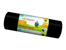 Мешки для мусора 180 л, ароматизированные, черные, в рулоне 10 шт., ПВД, 100 мкм, 1100х930 мм, Добрыня, Dob18010black в Караганде Мешки для мусора 180 л, ароматизированные, черные, в рулоне 10 шт., ПВД, 100 мкм, 1100х930 мм, Добрыня, Dob18010black в Караганде